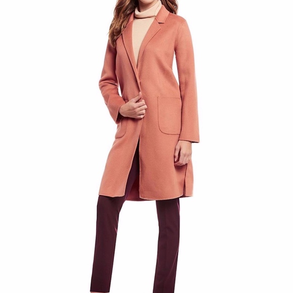 NEW!!!   Notch Collar Long Wool Jacket Coat - Picture 1 of 6